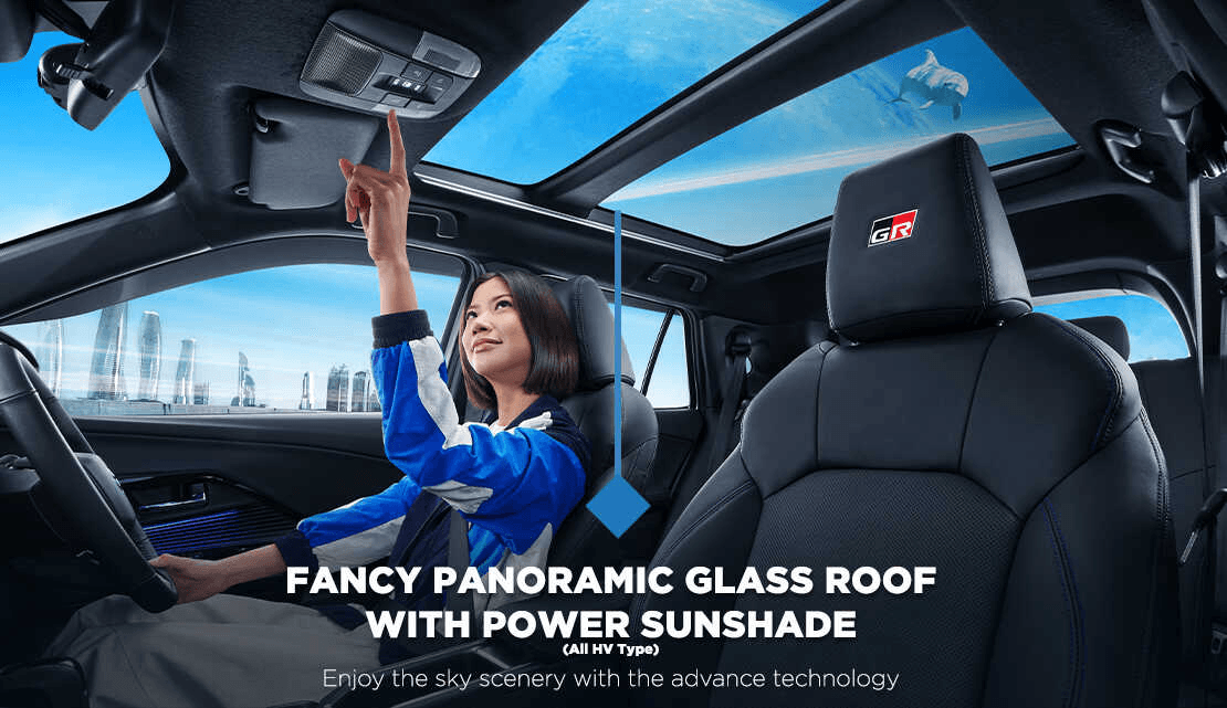 kaca panoramic toyota yaris cross hybrid