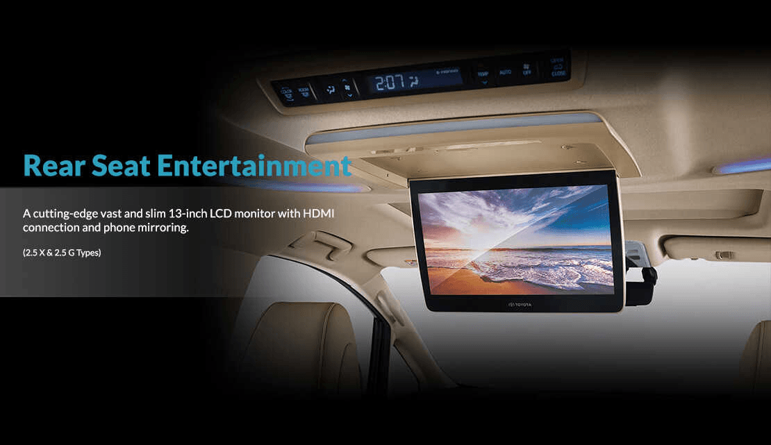 layar monitor hiburan toyota vellfire