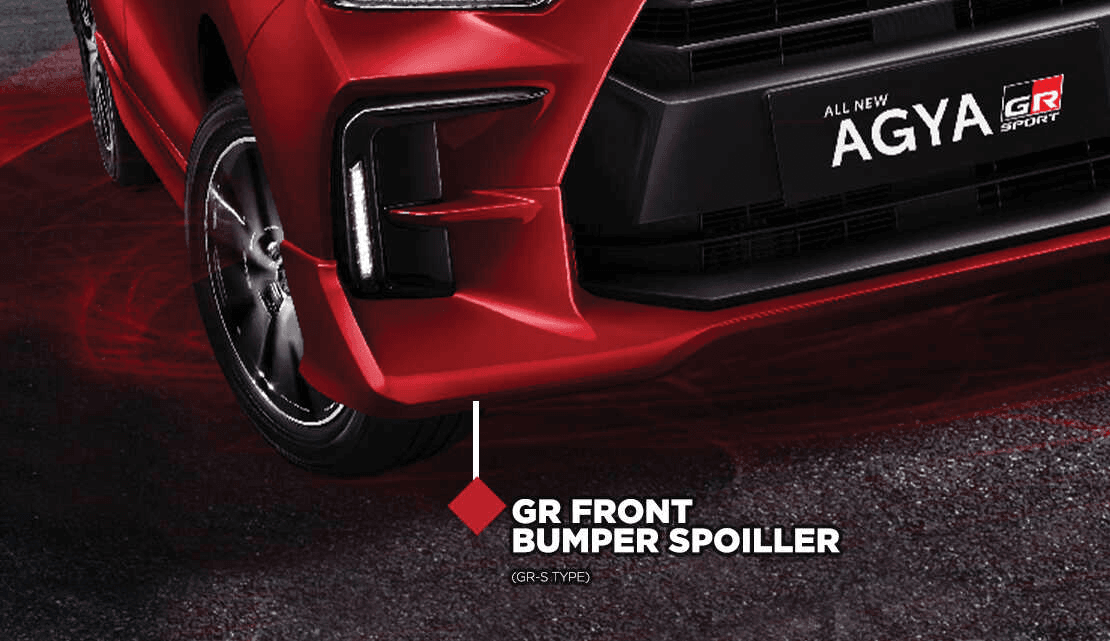spoiler bemper toyota agya gr sport