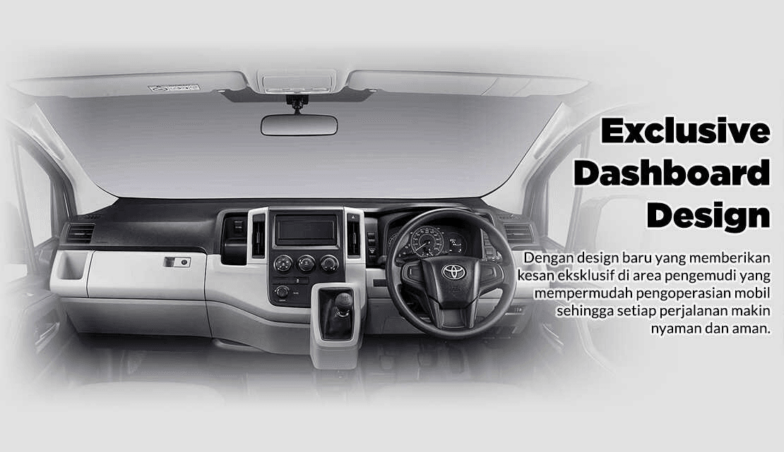 Tampak Dashboard Mobil Toyota Hiace Auto2000