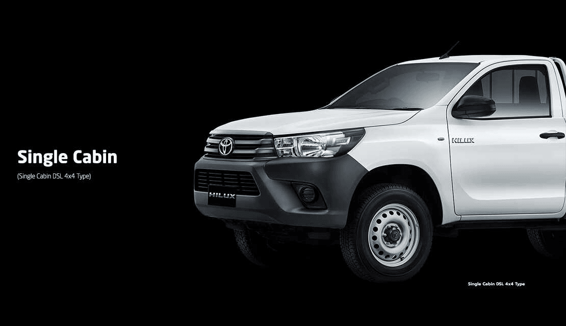 tampak depan serong toyota hilux single cabin
